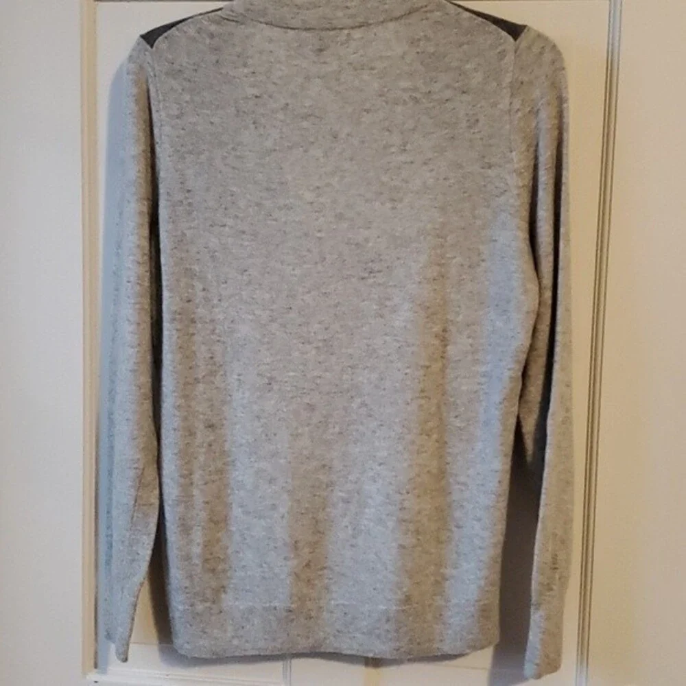 J. CREW LACE WOOL BLEND SWEATER GRAY BLACK SIZE SMALL
